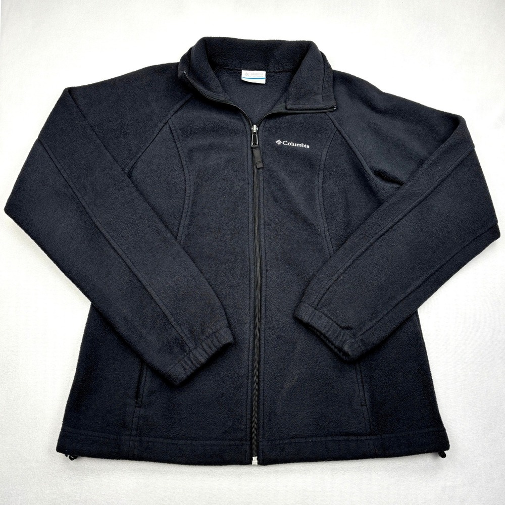 Columbia Womens Medium Black Benton Springs Full Zip Fleece Jacket RN 69724 M